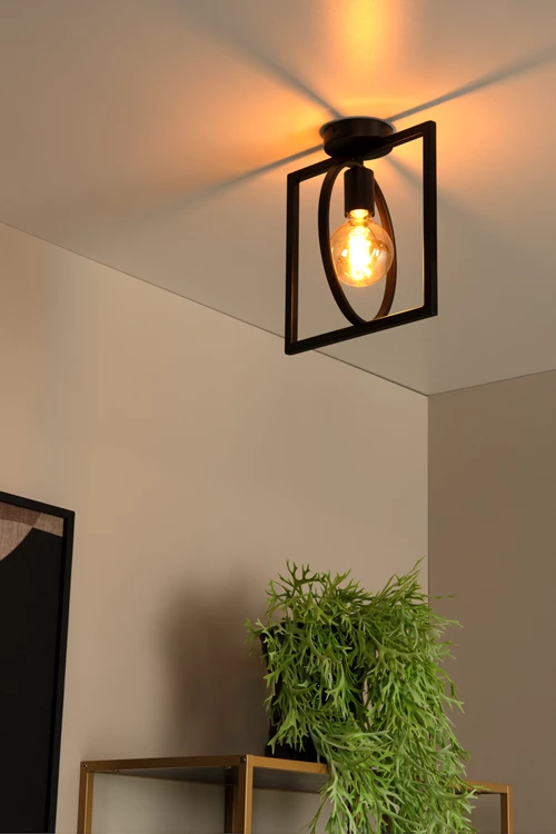 Lucide SUUS - Lámpara de techo - 1xE27 - Negro - ambiente 2